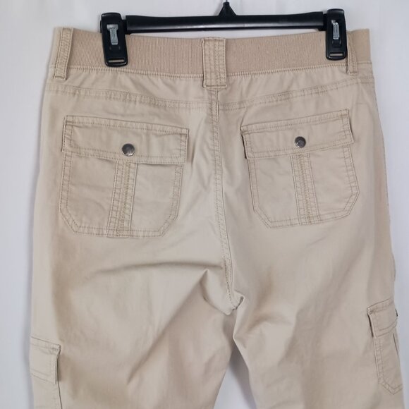 Lee Ultra Lux Comfort Flex-to-Go Utility Skimmer Capri Pants Tan Size 10 - Picture 4 of 7
